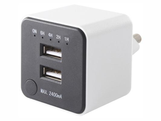 CHARGEUR 2XUSB 2.4A + TIMER
