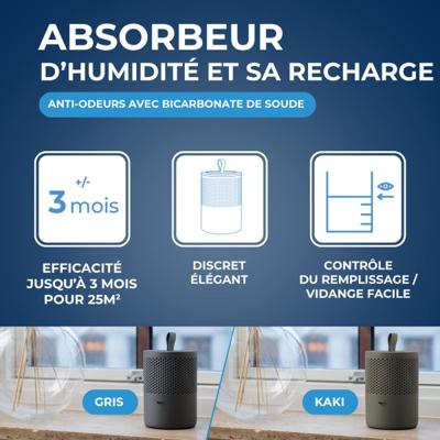 ABSORBEUR + 1 TABLETTE 500G GRIS
