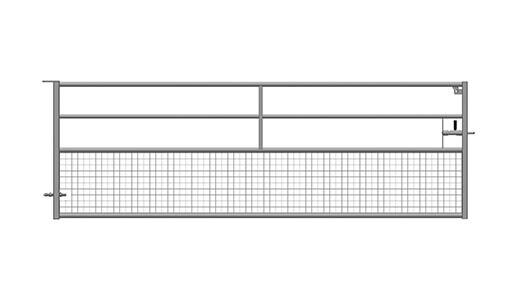BARRIERE 5 BARRES DEMI-GRILLAGEE 4.57M GALVA