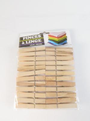 PINCE A LINGE BOIS (24PCS)