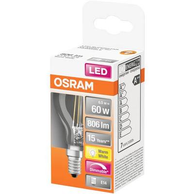 AMPOULE LED CLEAR GLOBE E14 6.5W 806LM 2700K DIM