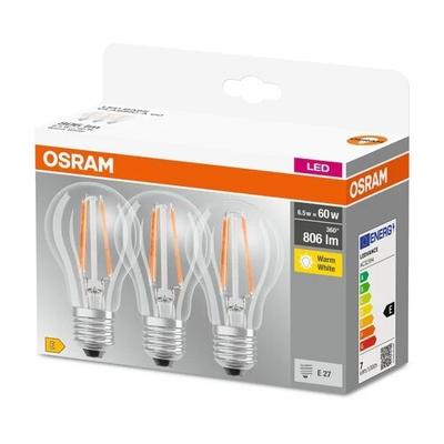 AMPOULE A60 FILAMENT E27 7W 806LM 2700K (3PC)