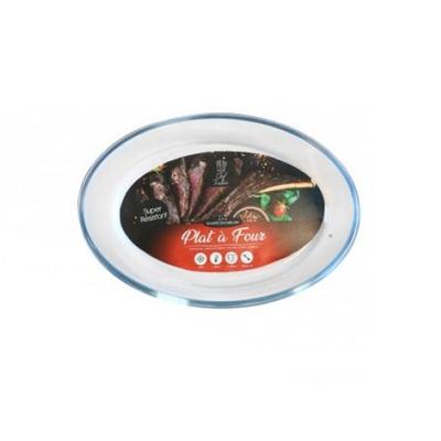 PLAT A FOUR EN VERRE OVALE 36X18XH6CM