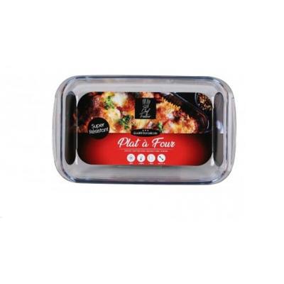 PLAT A FOUR EN VERRE RECTANGULAIRE 26X15XH5CM