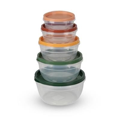 BOITE FRIGO 5 COULEURS ROND (5PC)