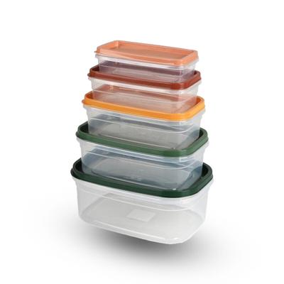 BOITE FRIGO 5 COULEURS RECTANGLE (5PC)