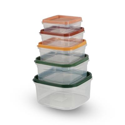 BOITE FRIGO 5 COULEURS CARRE (5PC)