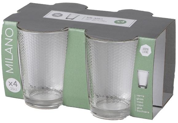 URBAN LIVING "MILANO" GOBELET X4 20CL
