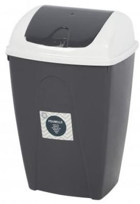 POUBELLE FLIP 10L BICOLORE BLANC ET ANTHR