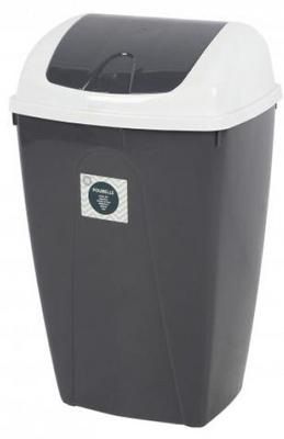 POUBELLE FLIP 25L BICOLORE BLANC ET ANTHR