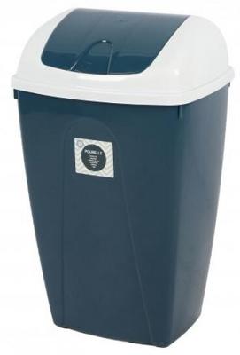 POUBELLE FLIP 25L BICOLORE BLANC ET ANTRH