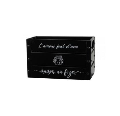 CAISSE METAL NOIR DECOR"LOFT & METAL" MOYEN
