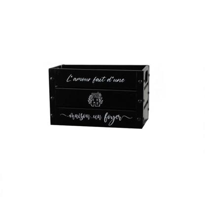 CAISSE METAL NOIR DECOR"LOFT & METAL" PETIT