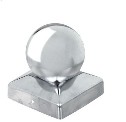 CAPUCHON POTEAU BOIS BOULE INOX 90X90MM