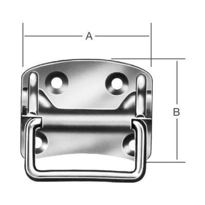 POIGNEE MALLE INOX 92X80X12MM
