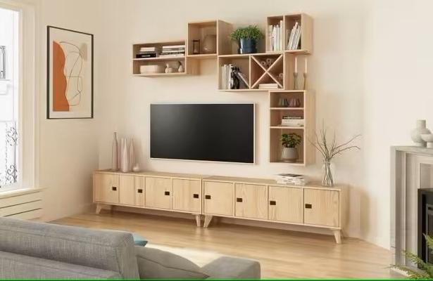 ETAGERE CUBE PIN EN 4 PARTIES 140X36.2X33CM