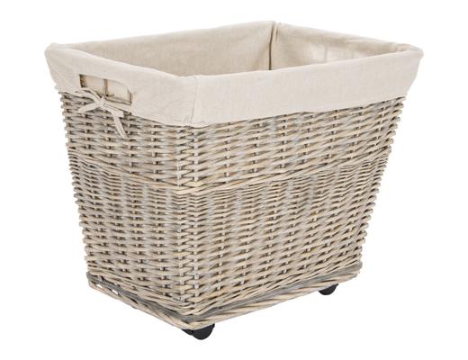 PANIER A BUCHES AVEC ROUES 44X53X38CM