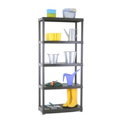 ETAGERE PLASTIQUE 185X85X40CM 60KG 5 PLATEAUX NOIR