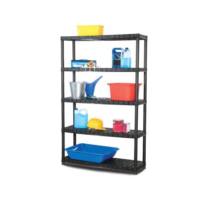ETAGERE PLASTIQUE 185X120X40 60KG 5 PLATEAUX NOIR