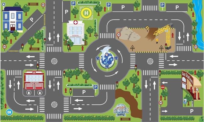 TAPIS DE CIRCULATION AVEC FEU DE CIRCULATION A LED