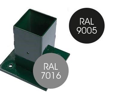 PIED METAL POUR PIQUET ROND 60MM NOIR H.105MM