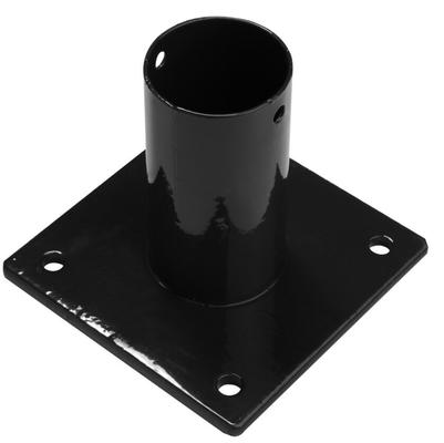 PIED METALLIQUE 48MM POTEAU ROND L BETON RAL 9005 NOIR