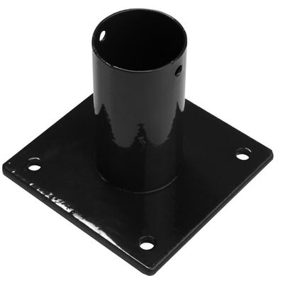 PIED METALLIQUE 60MM POTEAU ROND L BETON RAL 9005 NOIR