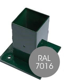 PIED METAL.POUR PIQUET ROND GRIS 40MM H.102MM