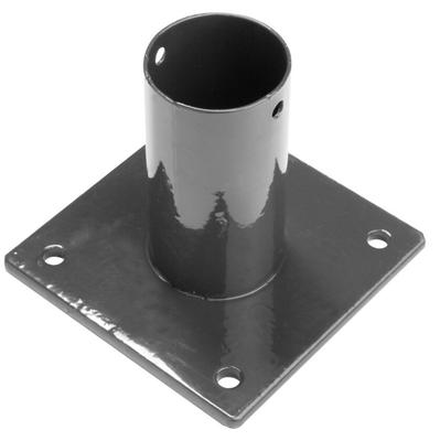 PIED METALLIQUE 60MM POTEAU ROND L BETON RAL 7016 ANTHRACITE