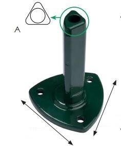 PIED CONIQUE METALLIQUE 48MM NAPOLI VERT H.180MM