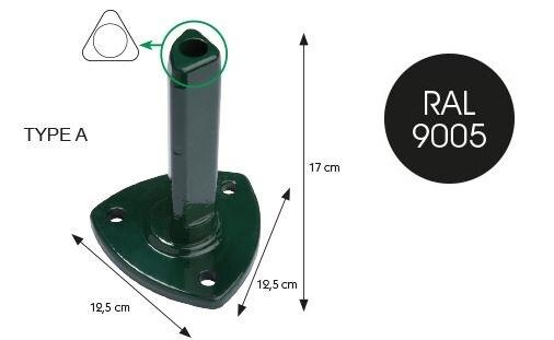 PIED CONIQUE METALLIQUE PIQUET D:48MM NAPOLI NOIR