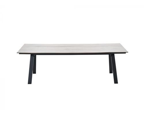 NEVADA TABLE NOIR/TEAK CLAIR 240X100CM