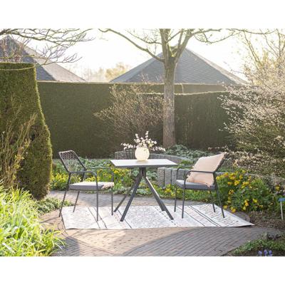 DIDO CHAISE ALU GRIS/TRESSAGE PLASTIQUE NOIR