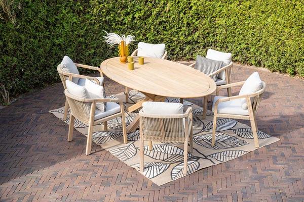 SANTOS CHAISE ACACIA SABLE AVEC DOS TRESSE