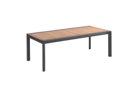 PORTO TABLE ALU/TEAK ANTHRACITE EXTENSIBLE L100X220/340CM