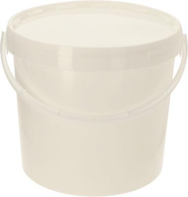 SEAU PLASTIQUE BLANC AVEC COUVERCLE 10L