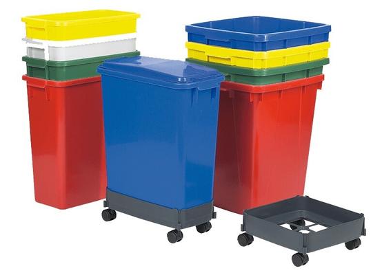 POUBELLE DE TRI 60L ROUGE
