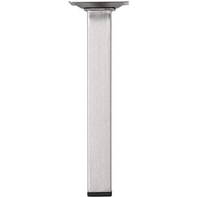 PIED MEUBLE CARRE 25MM 20CM NICKEL BROSSE