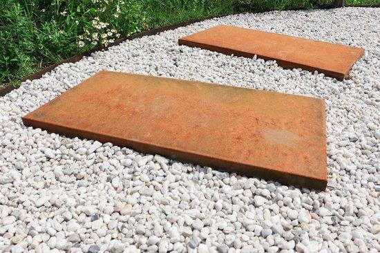 PAS JAPONAIS RECTANGULAIRE 30X80CM EP:2MM ACIER CORTEN