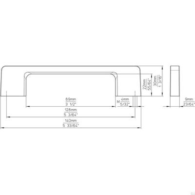 POIGNEE 128MM BLANC 140X9X30MM