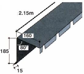 BANDEAU "D" FAITAGE CRANTE GRIS 2.10M