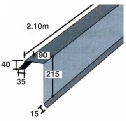 BANDE RIVE GRISE 2,10M