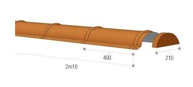 FAITIERE PANNEAU TUILE 2,10M CL. ROUGE