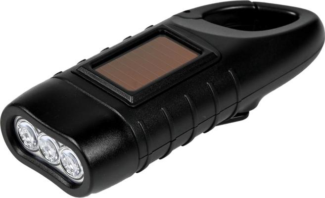 LAMPE DE POCHE MOUSQUETON SOLAIRE DYNAMO