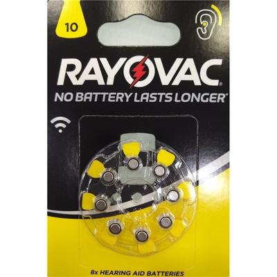 PILE POUR APPAREIL AUDITIF RAYOVAC 10/PR70 (8PC)