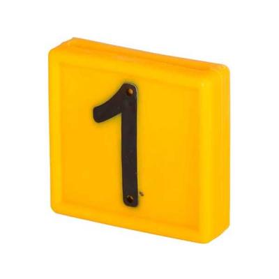 PLAQUETTES NUMEROTEES STANDARD N°1 JAUNE (10PCES)
