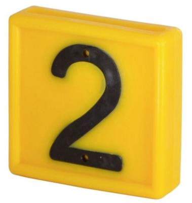 PLAQUETTES NUMEROTEES STANDARD N°2 JAUNE (10PCES)