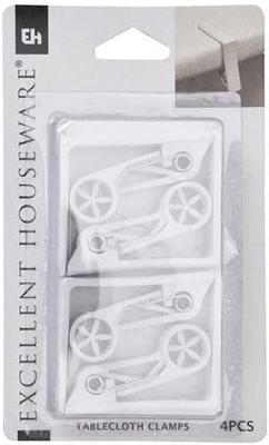 PINCE POUR NAPPE BLANC (4PCS)