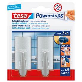 TESA POWER-STRIPS CROCHET DESIGNE CHROME (2PCS)
