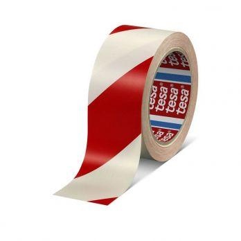 TESA TAPE DE MARQUAGE SOL 33 M X 50 MM DE COULEUR ROUGE ET BLANC  DE TYPE 60760